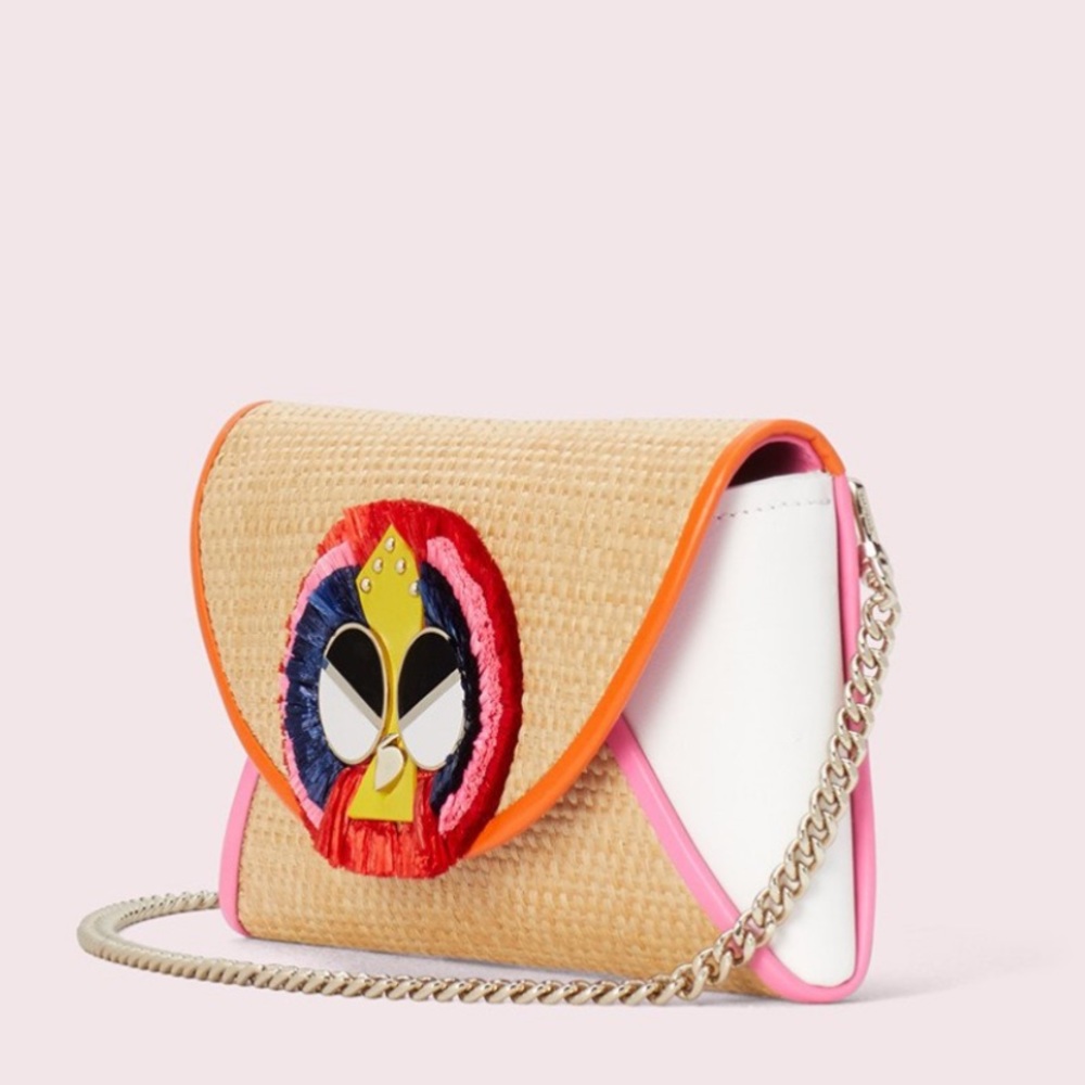 SOLDโ๏ธAuthentic Kate Spade Straw/Leather Clutch/โฆ - Picture 3 of 8
